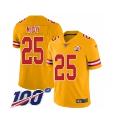 Men's Kansas City Chiefs #25 LeSean McCoy Limited Gold Inverted Legend 100th Season Football Jersey