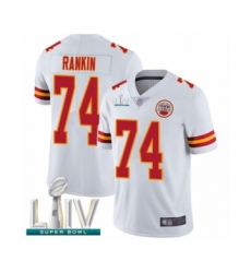 Men's Kansas City Chiefs #74 Martinas Rankin White Vapor Untouchable Limited Player Super Bowl LIV Bound Football Jersey