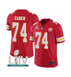 Youth Kansas City Chiefs #74 Martinas Rankin Red Team Color Vapor Untouchable Limited Player Super Bowl LIV Bound Football Jersey