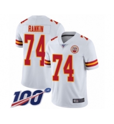 Youth Kansas City Chiefs #74 Martinas Rankin White Vapor Untouchable Limited Player 100th Season Football Jersey