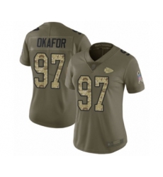 Women's Kansas City Chiefs #97 Alex Okafor Limited Olive Camo 2017 Salute to Service Football Jersey