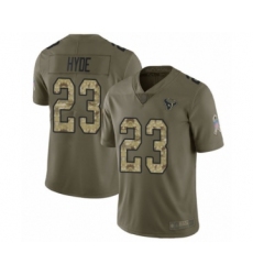 Men's Houston Texans #23 Carlos Hyde Limited Olive Camo 2017 Salute to Service Football Jersey