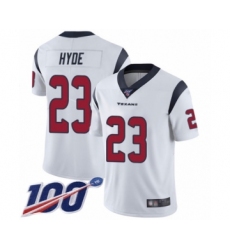 Men's Houston Texans #23 Carlos Hyde White Vapor Untouchable Limited Player 100th Season Football Jersey