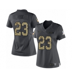 Women's Houston Texans #23 Carlos Hyde Limited Black 2016 Salute to Service Football Jersey