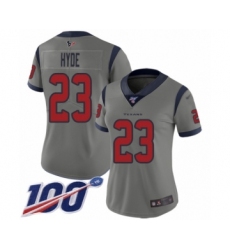 Women's Houston Texans #23 Carlos Hyde Limited Gray Inverted Legend 100th Season Football Jersey