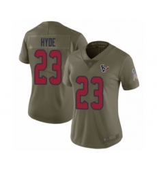 Women's Houston Texans #23 Carlos Hyde Limited Olive 2017 Salute to Service Football Jersey