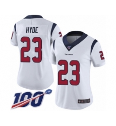 Women's Houston Texans #23 Carlos Hyde White Vapor Untouchable Limited Player 100th Season Football Jersey