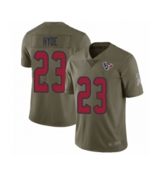 Youth Houston Texans #23 Carlos Hyde Limited Olive 2017 Salute to Service Football Jersey