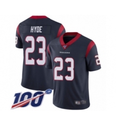 Youth Houston Texans #23 Carlos Hyde Navy Blue Team Color Vapor Untouchable Limited Player 100th Season Football Jersey
