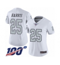 Women's Oakland Raiders #25 Erik Harris Limited White Rush Vapor Untouchable 100th Season Football Jersey