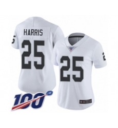 Women's Oakland Raiders #25 Erik Harris White Vapor Untouchable Limited Player 100th Season Football Jersey