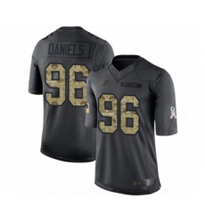 Men's Detroit Lions #96 Mike Daniels Limited Black 2016 Salute to Service Football Jersey