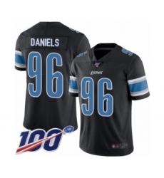 Men's Detroit Lions #96 Mike Daniels Limited Black Rush Vapor Untouchable 100th Season Football Jersey
