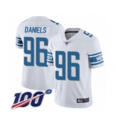 Men's Detroit Lions #96 Mike Daniels White Vapor Untouchable Limited Player 100th Season Football Jersey