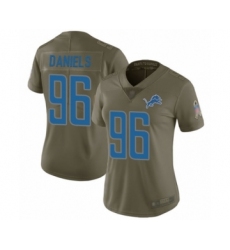 Women's Detroit Lions #96 Mike Daniels Limited Olive 2017 Salute to Service Football Jersey