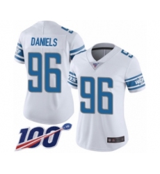 Women's Detroit Lions #96 Mike Daniels White Vapor Untouchable Limited Player 100th Season Football Jersey