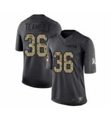 Men's Los Angeles Chargers #36 Roderic Teamer Limited Black 2016 Salute to Service Football Jersey
