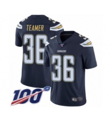 Men's Los Angeles Chargers #36 Roderic Teamer Navy Blue Team Color Vapor Untouchable Limited Player 100th Season Football Jersey
