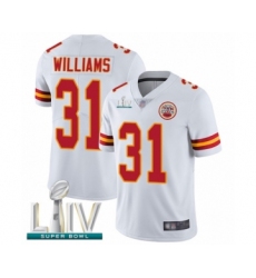 Men's Kansas City Chiefs #31 Darrel Williams White Vapor Untouchable Limited Player Super Bowl LIV Bound Football Jersey
