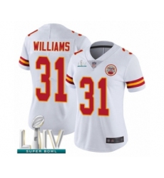 Women's Kansas City Chiefs #31 Darrel Williams White Vapor Untouchable Limited Player Super Bowl LIV Bound Football Jersey