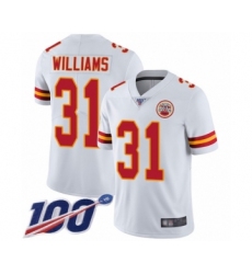 Youth Kansas City Chiefs #31 Darrel Williams White Vapor Untouchable Limited Player 100th Season Football Jersey