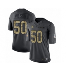 Men's Minnesota Vikings #50 Eric Wilson Limited Black 2016 Salute to Service Football Jersey