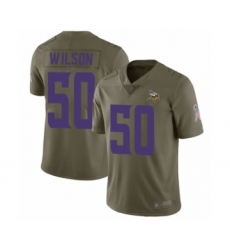 Men's Minnesota Vikings #50 Eric Wilson Limited Olive 2017 Salute to Service Football Jersey