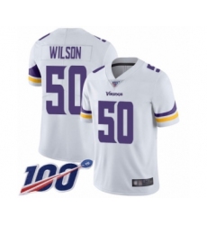 Men's Minnesota Vikings #50 Eric Wilson White Vapor Untouchable Limited Player 100th Season Football Jersey