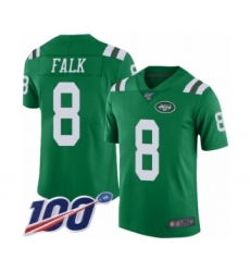 Men's New York Jets #8 Luke Falk Limited Green Rush Vapor Untouchable 100th Season Football Jersey
