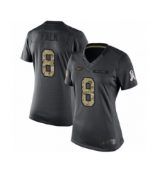 Women's New York Jets #8 Luke Falk Limited Black 2016 Salute to Service Football Jersey