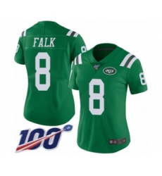 Women's New York Jets #8 Luke Falk Limited Green Rush Vapor Untouchable 100th Season Football Jersey