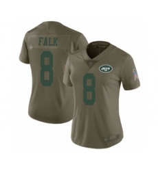 Women's New York Jets #8 Luke Falk Limited Olive 2017 Salute to Service Football Jersey