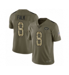 Youth New York Jets #8 Luke Falk Limited Olive Camo 2017 Salute to Service Football Jersey