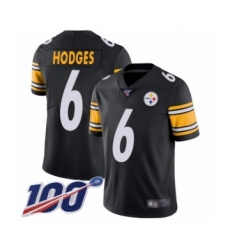 Men's Pittsburgh Steelers #6 Devlin Hodges Black Team Color Vapor Untouchable Limited Player 100th Season Football Jersey