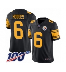 Men's Pittsburgh Steelers #6 Devlin Hodges Limited Black Rush Vapor Untouchable 100th Season Football Jersey