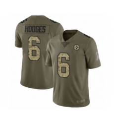Men's Pittsburgh Steelers #6 Devlin Hodges Limited Olive Camo 2017 Salute to Service Football Jersey