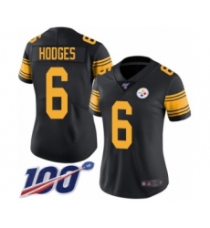 Women's Pittsburgh Steelers #6 Devlin Hodges Limited Black Rush Vapor Untouchable 100th Season Football Jersey