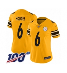 Women's Pittsburgh Steelers #6 Devlin Hodges Limited Gold Inverted Legend 100th Season Football Jersey