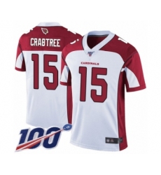 Men's Arizona Cardinals #15 Michael Crabtree White Vapor Untouchable Limited Player 100th Season Football Jersey