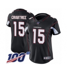 Women's Arizona Cardinals #15 Michael Crabtree Black Alternate Vapor Untouchable Limited Player 100th Season Football Jersey