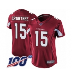 Women's Arizona Cardinals #15 Michael Crabtree Red Team Color Vapor Untouchable Limited Player 100th Season Football Jersey