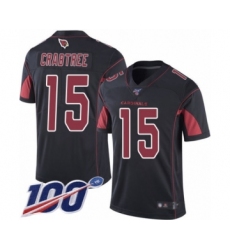 Youth Arizona Cardinals #15 Michael Crabtree Limited Black Rush Vapor Untouchable 100th Season Football Jersey
