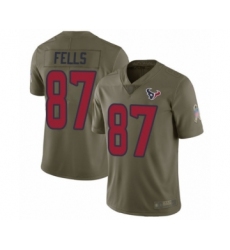 Men's Houston Texans #87 Darren Fells Limited Olive 2017 Salute to Service Football Jersey
