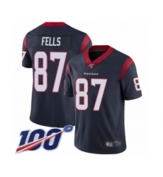 Men's Houston Texans #87 Darren Fells Navy Blue Team Color Vapor Untouchable Limited Player 100th Season Football Jersey