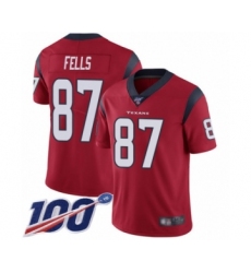 Men's Houston Texans #87 Darren Fells Red Alternate Vapor Untouchable Limited Player 100th Season Football Jersey