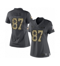 Women's Houston Texans #87 Darren Fells Limited Black 2016 Salute to Service Football Jersey