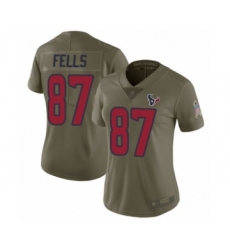 Women's Houston Texans #87 Darren Fells Limited Olive 2017 Salute to Service Football Jersey