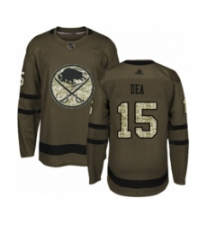 Youth Buffalo Sabres #15 Jean-Sebastien Dea Authentic Green Salute to Service Hockey Jersey