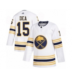 Youth Buffalo Sabres #15 Jean-Sebastien Dea Authentic White 50th Season Hockey Jersey