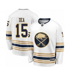 Youth Buffalo Sabres #15 Jean-Sebastien Dea Fanatics Branded White 50th Season Breakaway Hockey Jersey